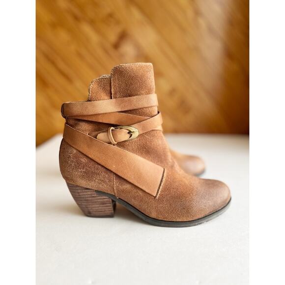 Antelope Anthropologie Gillie Wrap Booties Leather Brown - Picture 4 of 12